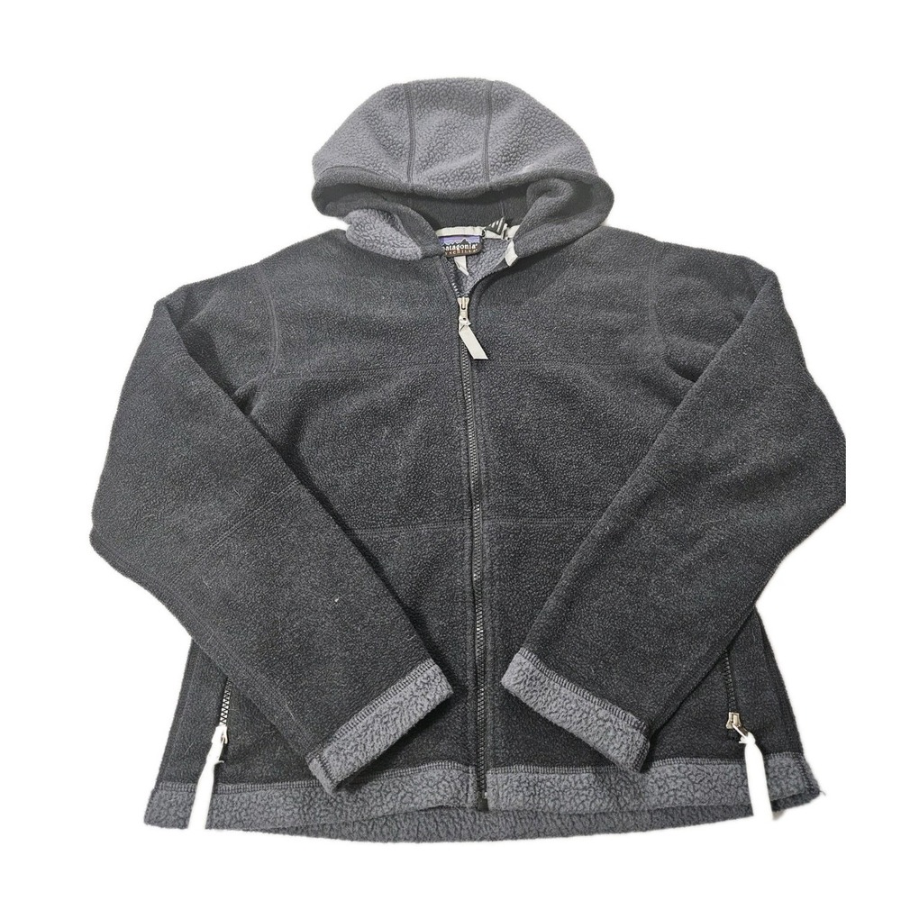 Vintage Patagonia Synchilla Gray Fleece Jacket Women's Size Medium Zip Pockets